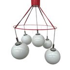 Xxl Cluster Of Opaline Globes - De Stijl / Gispen (Attr.) - Dutch Design Chandelier thumbnail 8