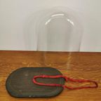 Antieke Vintage Grote Glazen Ovale Stolp 511 thumbnail 3