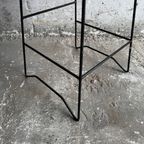 Red Slatted Chair With Black Metal Frame thumbnail 11
