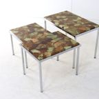 Hollywood Regency Set Van 3 Nesting Tables Vintage Epoxy thumbnail 9