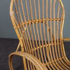 Zeldzame Rotan Fauteuil, Rohé Noordwolde 1950 thumbnail 8