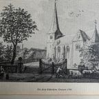 Oude Gravure Van Het Dorp Kekerdom (Bij Nijmegen) In Lijst. thumbnail 4