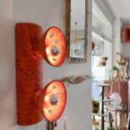 Vintage Keramieken Brutalist Oranje Wandlamp Lamp thumbnail 3