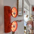 Vintage Keramieken Brutalist Oranje Wandlamp Lamp thumbnail 8