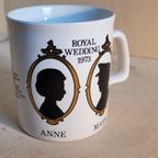 Royal Wedding Kop Princess Anne & Mark Philipps - Staffordshire Potteries Ltd - Made In England thumbnail 2