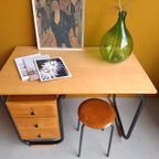 Vintage Bureau In Bauhaus Style, Retro Industriëel, Desk thumbnail 13