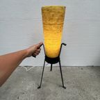 Kleine Vintage Vloerlamp Driepoot, Gietijzer, Fiberglas thumbnail 5