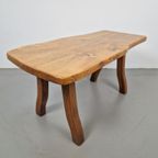 Vintage Brutalist Boomstam Bank Japandi Side Table Eiken '60 thumbnail 2