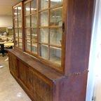 Grote Oude Buffet Vitrine School Museum Winkel Kast thumbnail 11