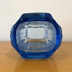 Uranium Glass Vase Blue 1970s thumbnail 11