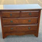 Engelse Art Deco Kaptafel Hout Met Spiegel Engels thumbnail 6