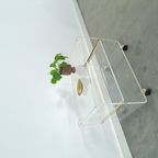 Space Age Plexiglas Trolley Met Messing, Tv Meubel thumbnail 4