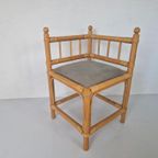Vintage Bohemian Stijl Bamboe Hoekstoeltje Jaren 70. thumbnail 2