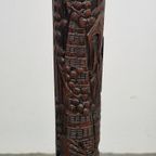 Vintage Oosters Gesneden Mahonie Vloerlamp Art Deco 1930 thumbnail 12