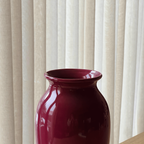 Vintage Porcelain Burgundy Vase thumbnail 3