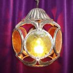 Vintage Art Deco Glas In Lood Hanglamp thumbnail 3