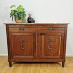 Vintage Frans Dressoir Commode, Ladekast, Badkamermeubel Met Marmer Blad. 30 thumbnail 2