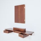 Danish Mid-century Modern Wall Console With Mirror By Frode Holm For Illums Bolighus, 1950’s thumbnail 4