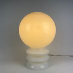 Vintage Tafellamp Van WIT Muranoglas 1970 thumbnail 5