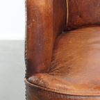 Geweldige Cognac Kleurige Schapenleren Eetkamer/ Bijzetstoel Met Armleuningen thumbnail 10