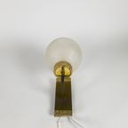 Hollywood Regency Stijl - Messing - Goud - Gesatineerd Glas - Wandlamp - 60'S thumbnail 6