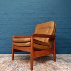 Vintage Fauteuil Met Voetenbank, Deens Design thumbnail 13