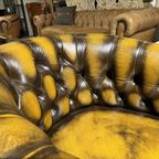 Chesterfield Tub Fauteuil In Antiek Goud Leder thumbnail 3