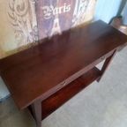 Donkere Teakhouten Sidetable, Haltafel, Wandconsole thumbnail 4