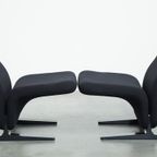 Set Van 2 Zwarte Vintage Design Fauteuils Van Pierre Paulin Voor Artifort Concorde Model F780 thumbnail 3