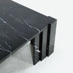 Large Italian Modern Black Marble Coffee Table 1970S thumbnail 8