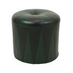 Ronde Vintage Groene Zwarte Poef Tweekleurig Skai Sixties thumbnail 6