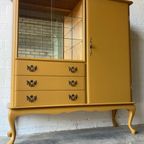 Vintage Antiek Vitrinekast,high-board,dressoir Restyled thumbnail 15