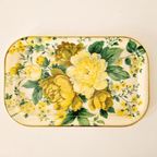 Fifties Vintage Dienblad Glasvezel Serveerblad Bloemen thumbnail 2