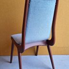 Set Awa Stoelen, Vintage Dinner Chairs, Mohair, Teakhout thumbnail 7