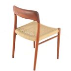 Set 4 Niels Otto Moller Stoelen Model 75 Möller Vintage Papercord thumbnail 7