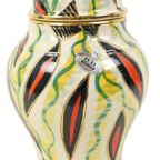 Fifties Dekselvaas H. Bequet Jupiter Handgeschilderd Keramiek thumbnail 7