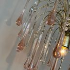 Xl Vintage Roze Murano Kristallen Kroonluchter Hanglamp thumbnail 9
