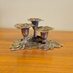 Vintage Messing Art Nouveau Kandelaar Kaarsenhouder thumbnail 8