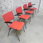 4 Vintage Eettafelstoelen Met Armleuningen thumbnail 2