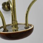 Vintage Plafondlamp - 3-Armig, Messing, Glas Jaren '50/'60 thumbnail 6