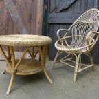 Mooi Rotantuin Setje Stoelen Tafeltje thumbnail 6