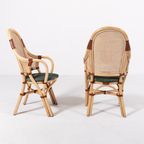 Set Of 2 Vintage 1970’s Rattan-bamboo Indoor/outdoor Chairs With Table thumbnail 5