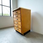 Vintage Mini Houten Ladekast Met Formica Blad thumbnail 5