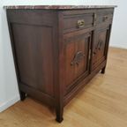 Vintage Antiek Dressoir Commode Ladekast Badkamermeubel Met Marmer Blad 203 thumbnail 10