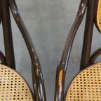 Set Van Twee Hoge Vintage Bentwood “Long John” Thonet Design Stoelen Met Armleuningen thumbnail 9