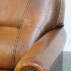 Mooie Statige Fauteuil/ Armchair Gemaakt Van Schapenleer Met Een Correcte Zitcomfort thumbnail 5