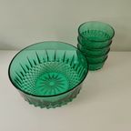 Groen Persglazen Schalen Set Van Arcoroc France Uit De Jaren '60 thumbnail 13