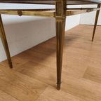 Vintage Hollywood Regency Messing Koffietafel Salontafel Met Marmer Blad thumbnail 11