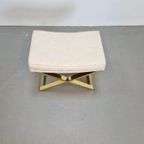 Vintage Voetenbank Messing Regency X Make-up Kruk Goud '70 thumbnail 6