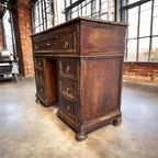 Vintage Bureau / Antieke Massief Bureau Met Lades thumbnail 2